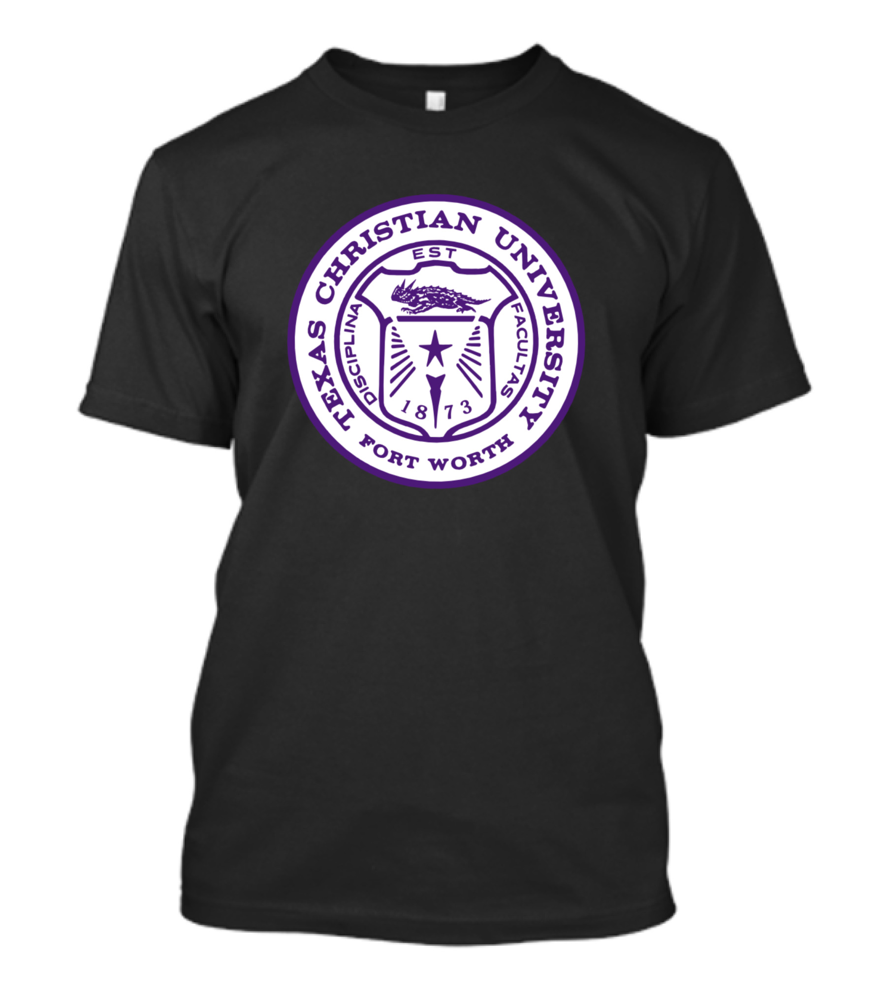 Texas Christian University Fort Worth Est 1873 Disciplinis Facultas Crest T-Shirt