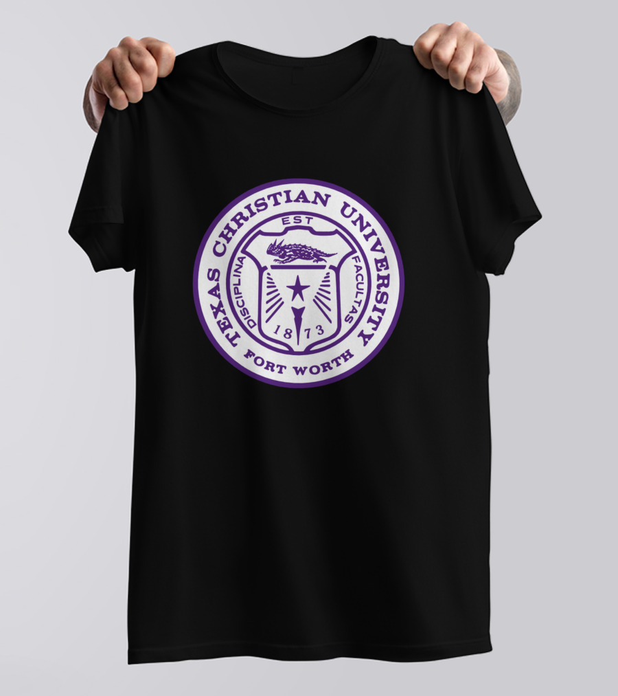 Texas Christian University Fort Worth Est 1873 Disciplinis Facultas Crest T-Shirt