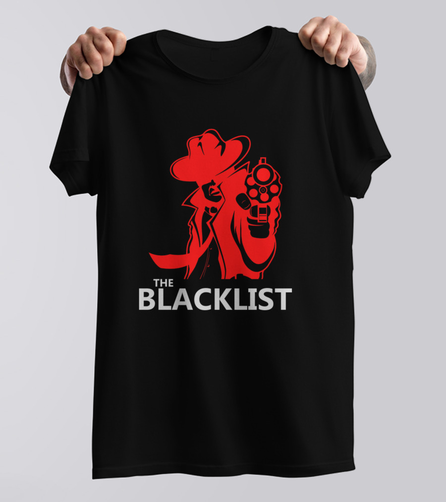 The Blacklist Mysterious Detective With Gun Iconic Red T-Shirt