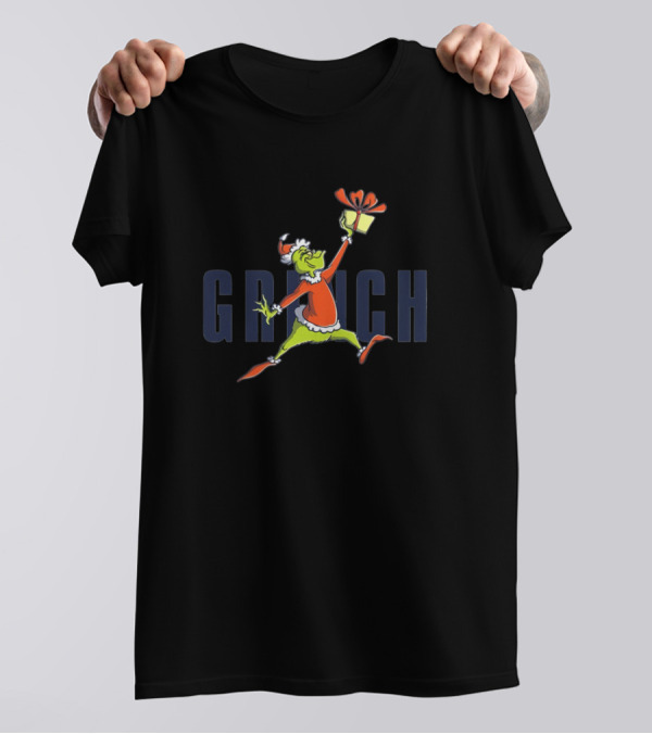 Grinch Christmas Santa Hat Gift Jump T-Shirt