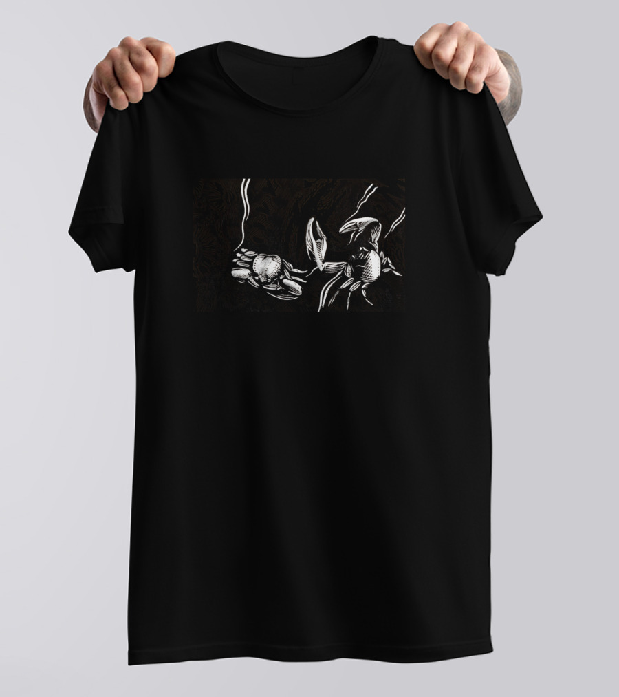 Tide Pool Crab Illustration Woodcut T-Shirt