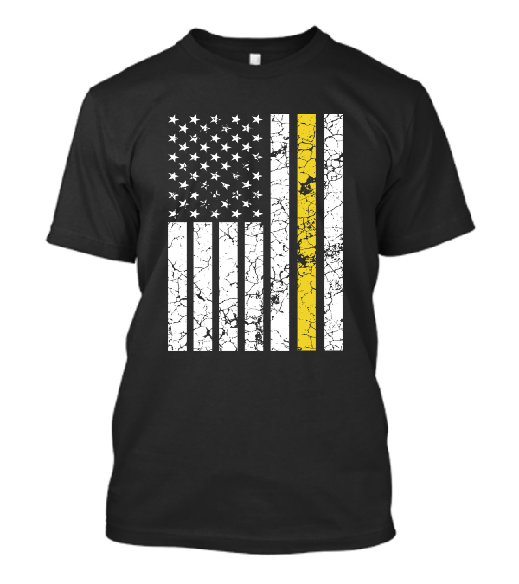 Tow Truck Driver Thin Yellow Line American Flag T-Shirt