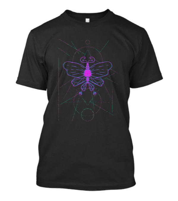 Transcend Geometric Butterfly Neon Glitch T-Shirt
