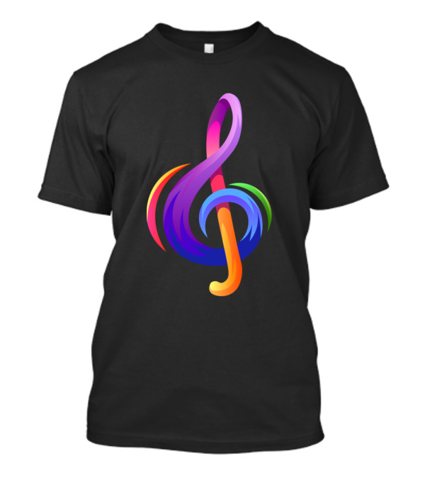 Treble Clef Bright Multicolored Music T-Shirt