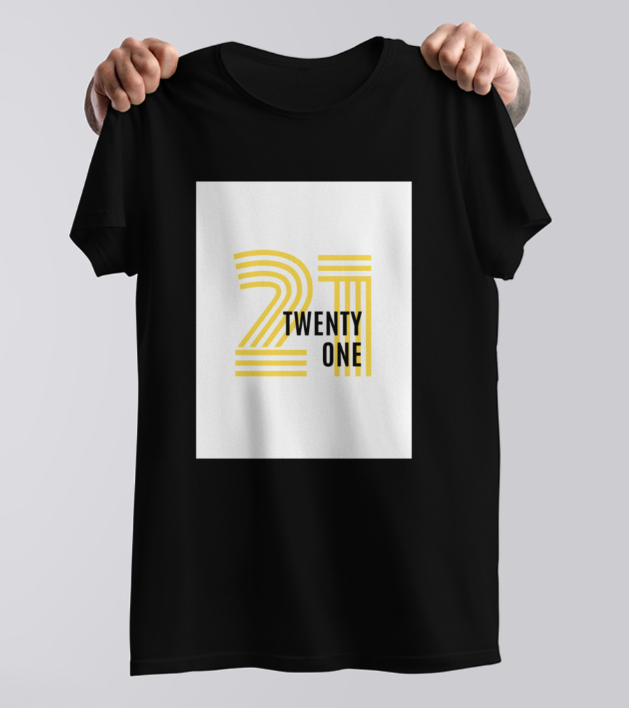 Twenty One 21 Yellow Stripes T-Shirt