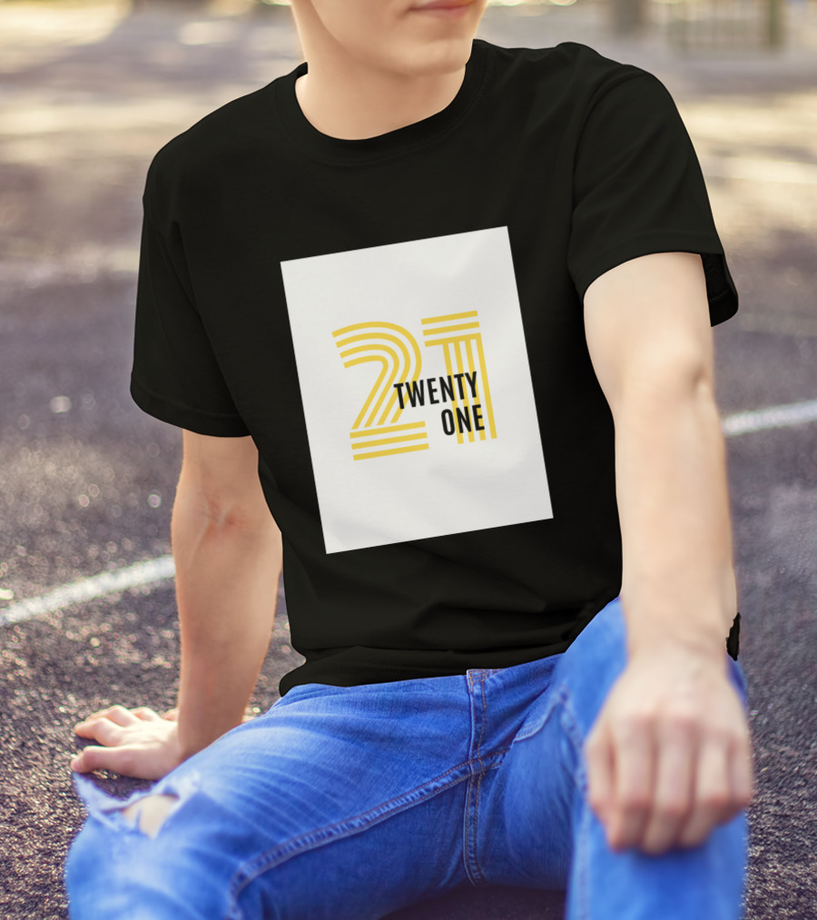 Twenty One 21 Yellow Stripes T-Shirt
