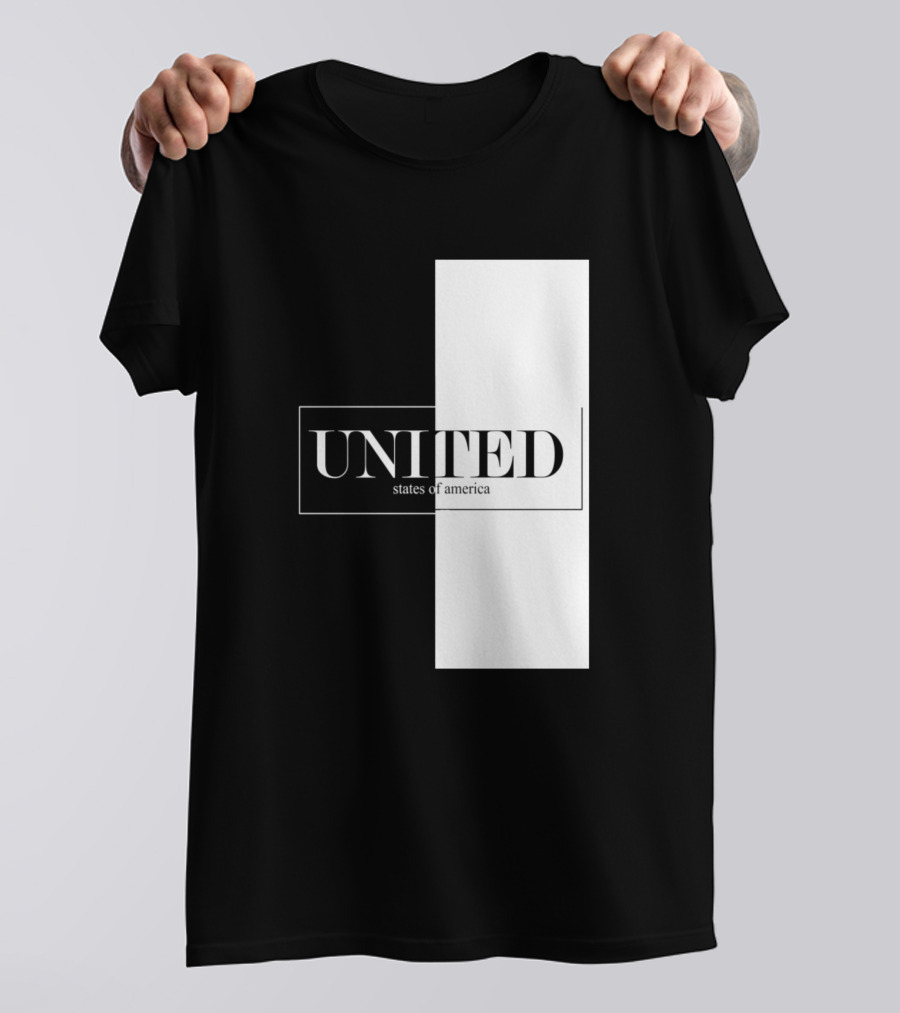 UNITED States Of America Black And White Contrast T-Shirt