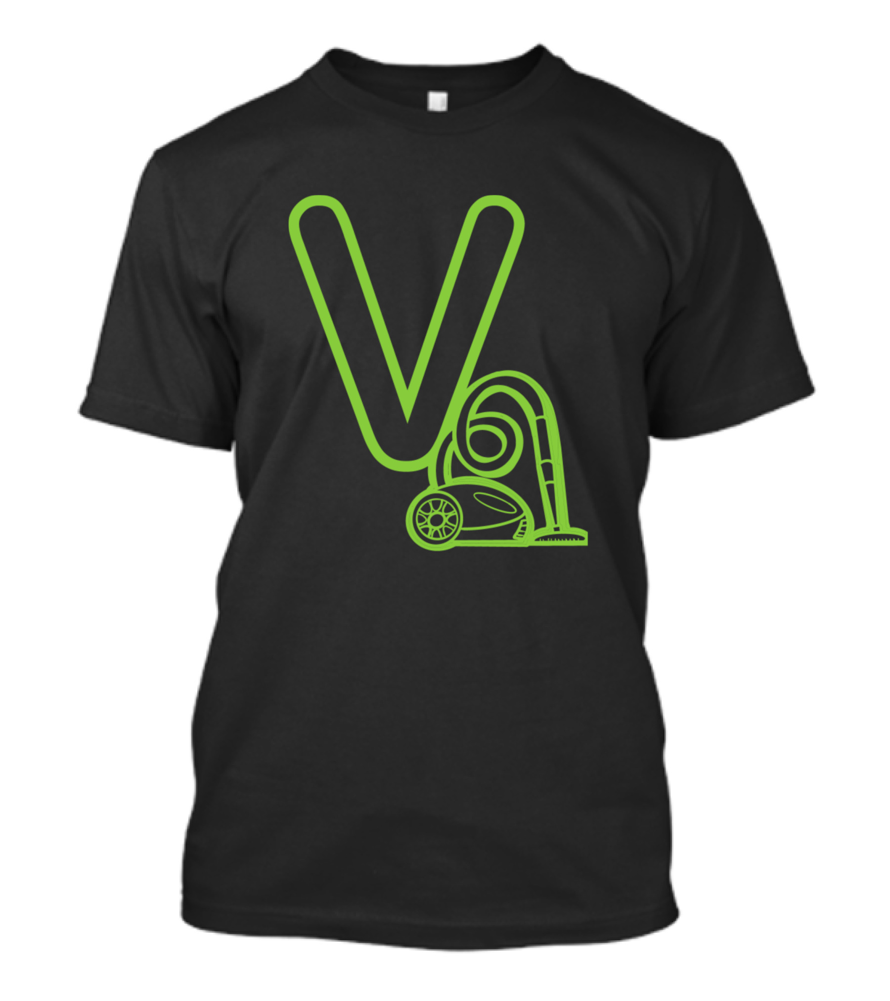 V Is For Vacuum Symbol With Green Vacuum Cleaner T-Shirt