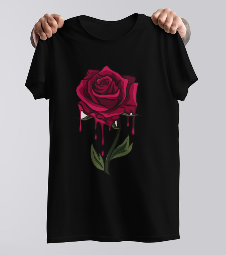 Vintage Rose Dripping Blood Full Bloom Classic T-Shirt