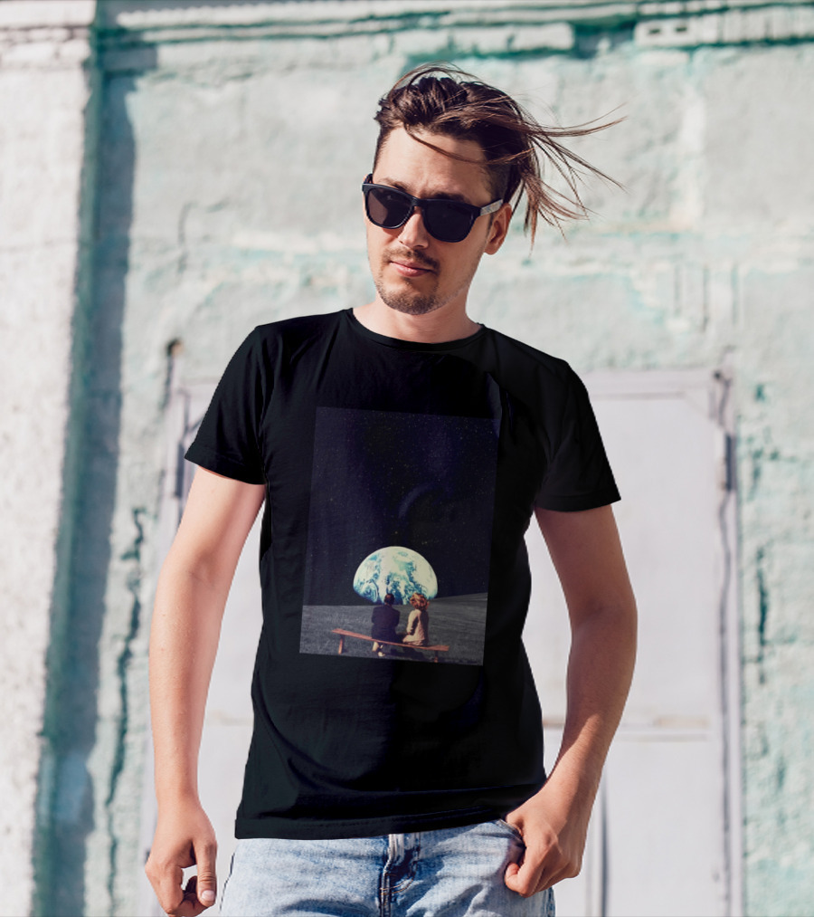 We Used To Live There Earth Space Viewing Vintage Couple T-Shirt