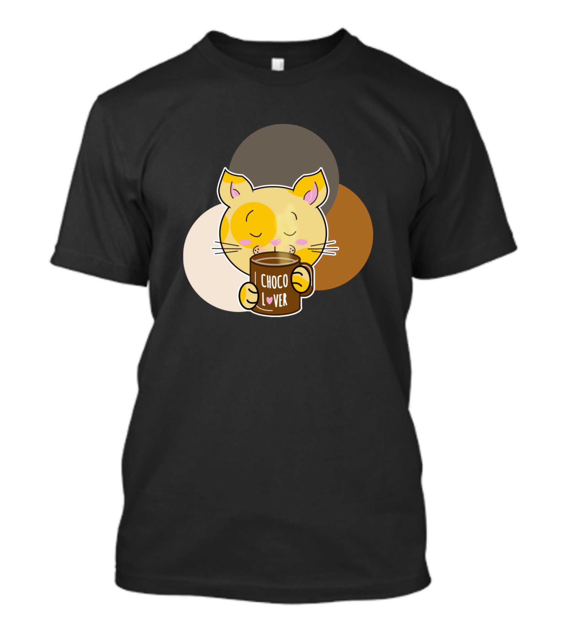 Yellow Cat Choco Lover With Chocolate Drink T-Shirt