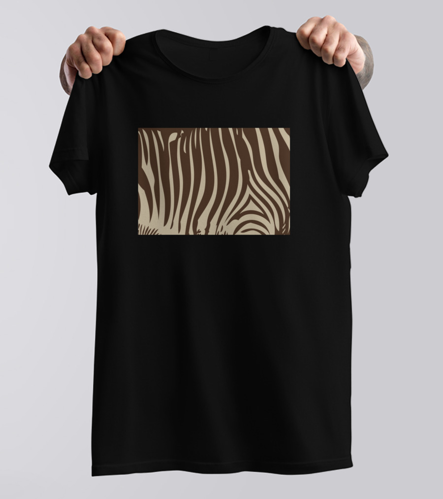 Zebra Stripes Animal Print Chocolate T-Shirt