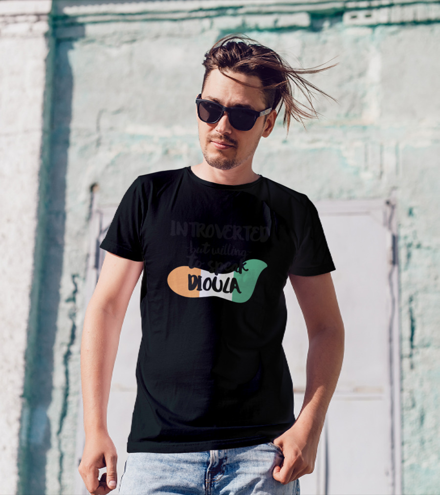 Introverted But Willing To Speak Dioula Ivory Coast Flag T-Shirt