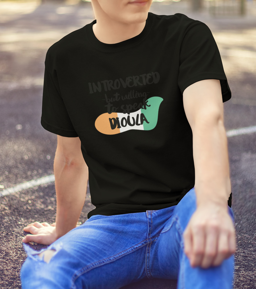 Introverted But Willing To Speak Dioula Ivory Coast Flag T-Shirt