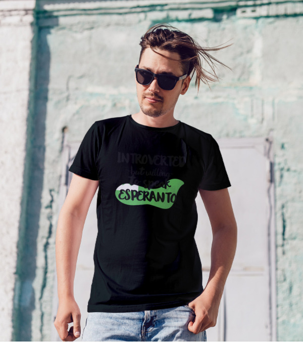 Introverted But Willing To Speak Esperanto Green Wave T-Shirt