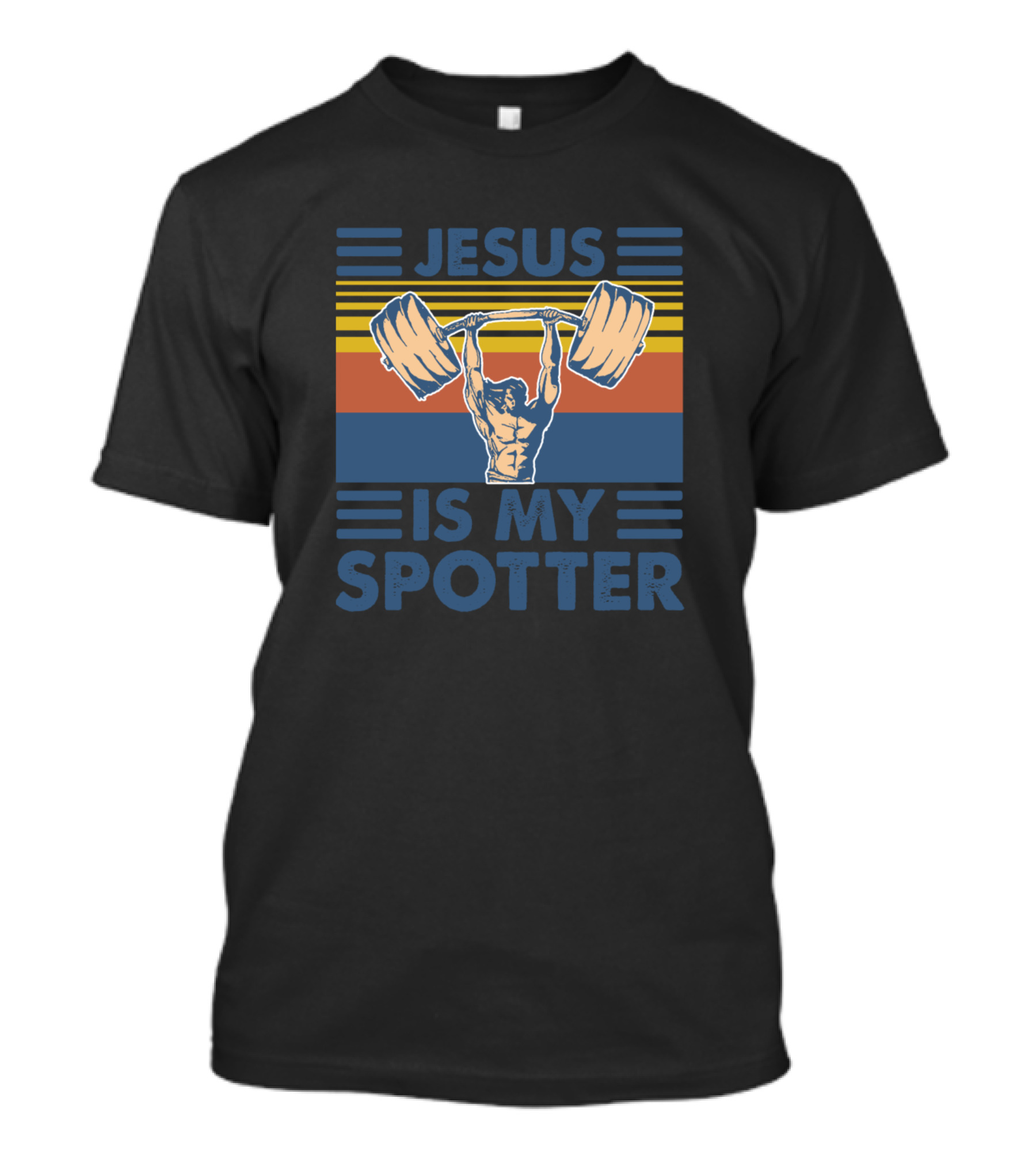 Jesus Is My Spotter Lifting Retro T-Shirt