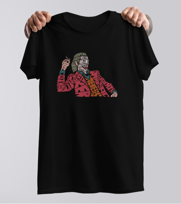 Joker Gotham Villain Arkham Nemesis Calligram T-Shirt