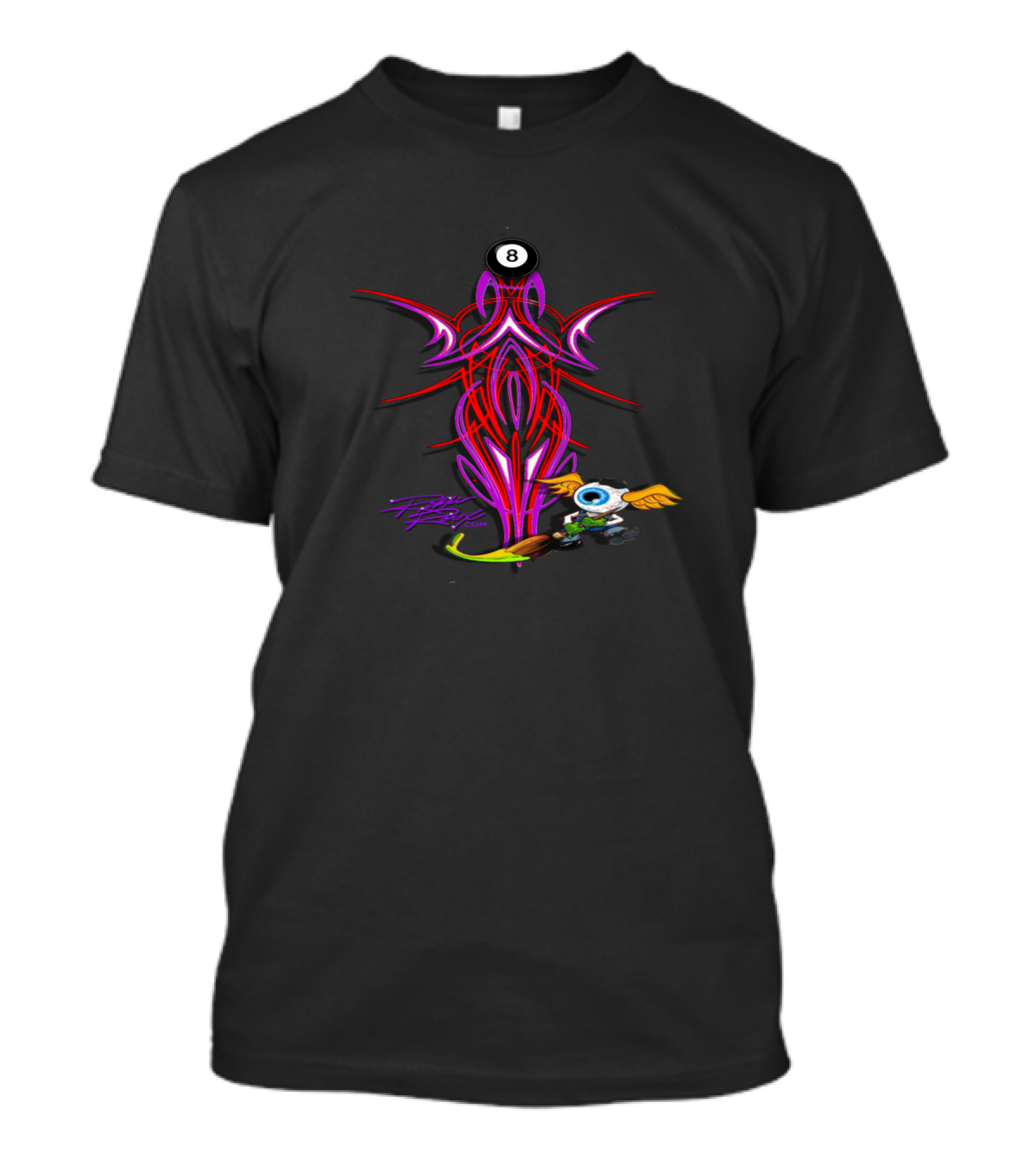 Pinstripe Lines 8 Ball Flying Eye T-Shirt