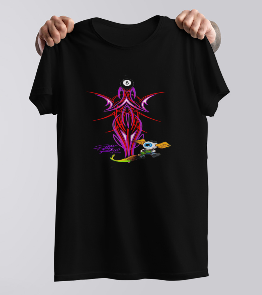 Pinstripe Lines 8 Ball Flying Eye T-Shirt