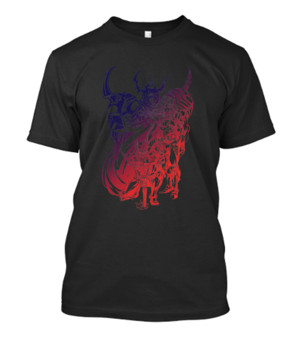 Light Warrior Multicolored Silhouette Heroic Fantasy Warrior Trio T-Shirt