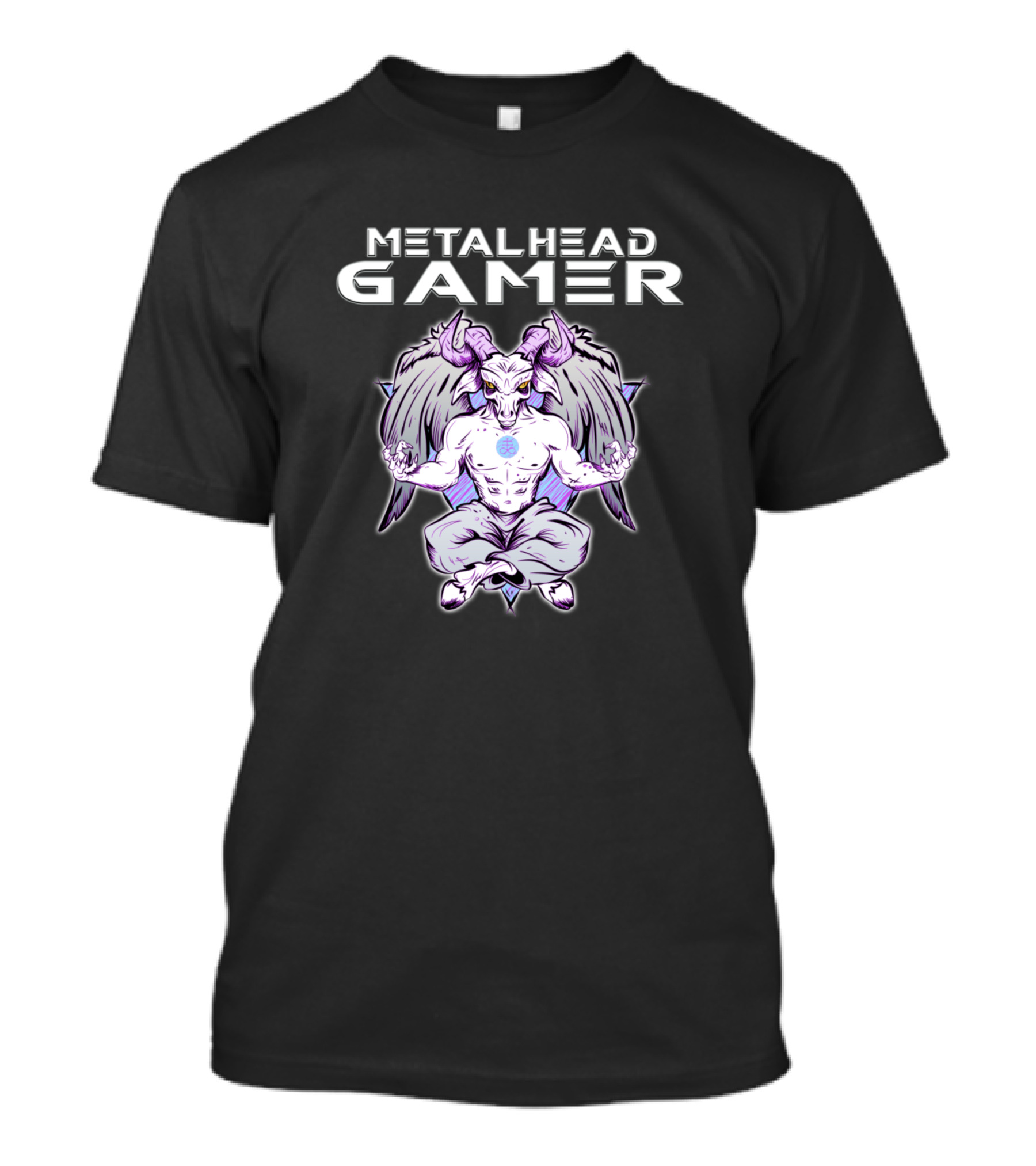 Metalhead Gamer Baphomet Meditation T-Shirt