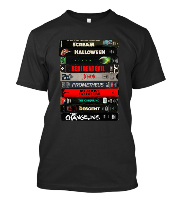 Scream Halloween Alien Resident Evil Dracula Prometheus As Above So Below The Conjuring Descent Changeling Misarox Stack T-Shirt