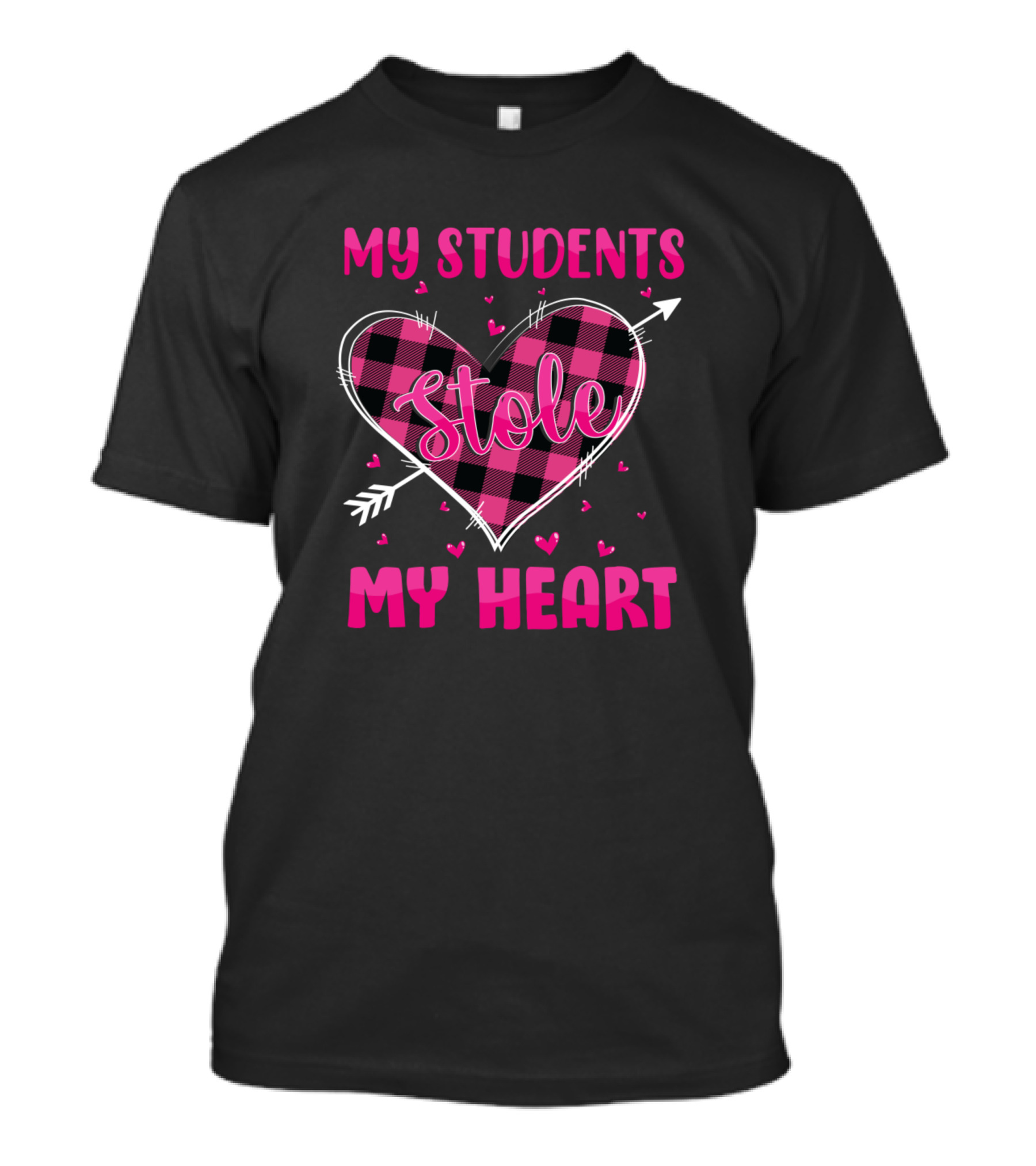 My Students Stole My Heart Plaid Heart Design Valentine's Teacher Appreciation T-Shirt
