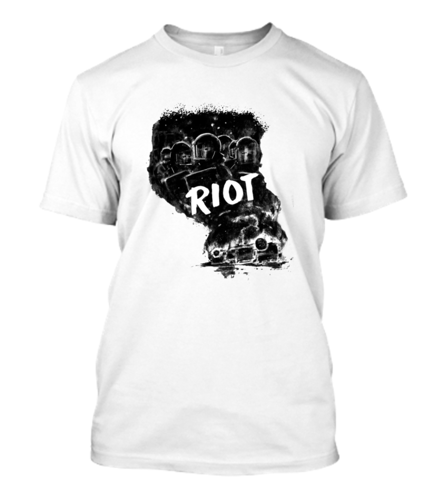 Riot Squad With Armored Vehicles In Urban Setting Disarstar T-Shirt