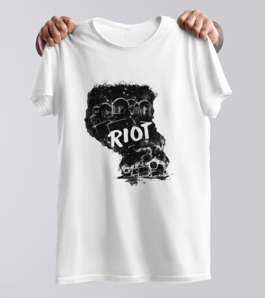 Riot Squad With Armored Vehicles In Urban Setting Disarstar T-Shirt