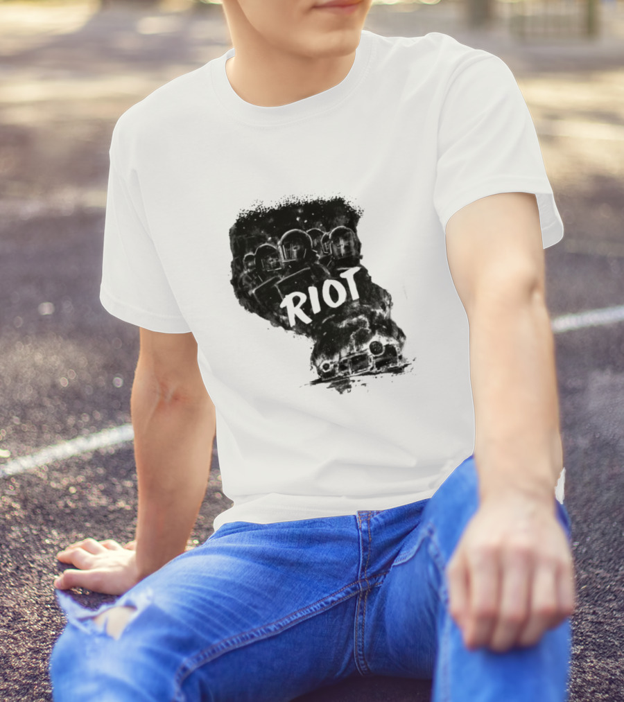 Riot Squad With Armored Vehicles In Urban Setting Disarstar T-Shirt
