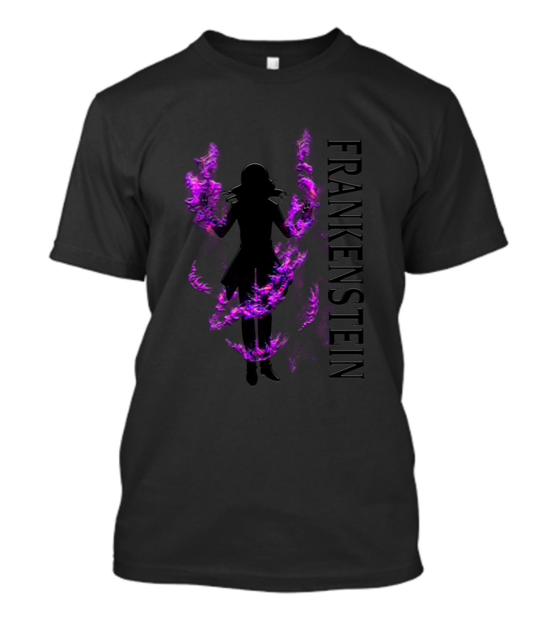 Noblesse Frankenstein Silhouette With Purple Flames T-Shirt