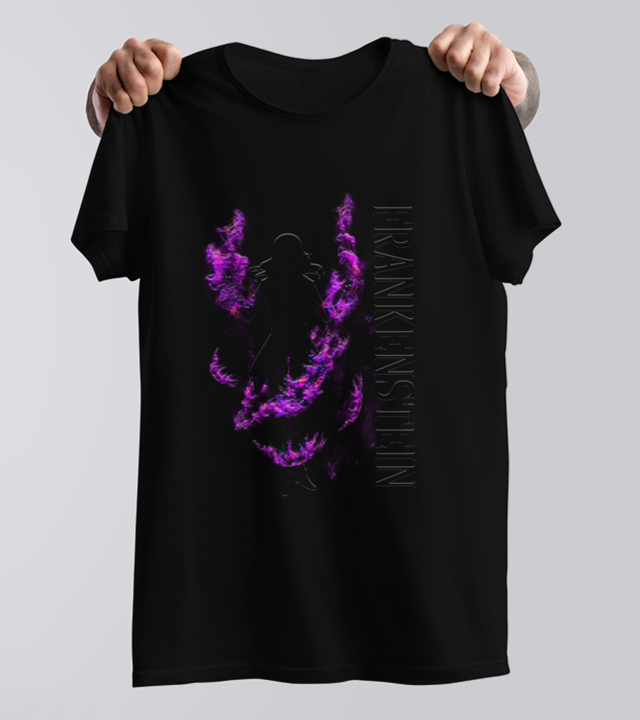Noblesse Frankenstein Silhouette With Purple Flames T-Shirt
