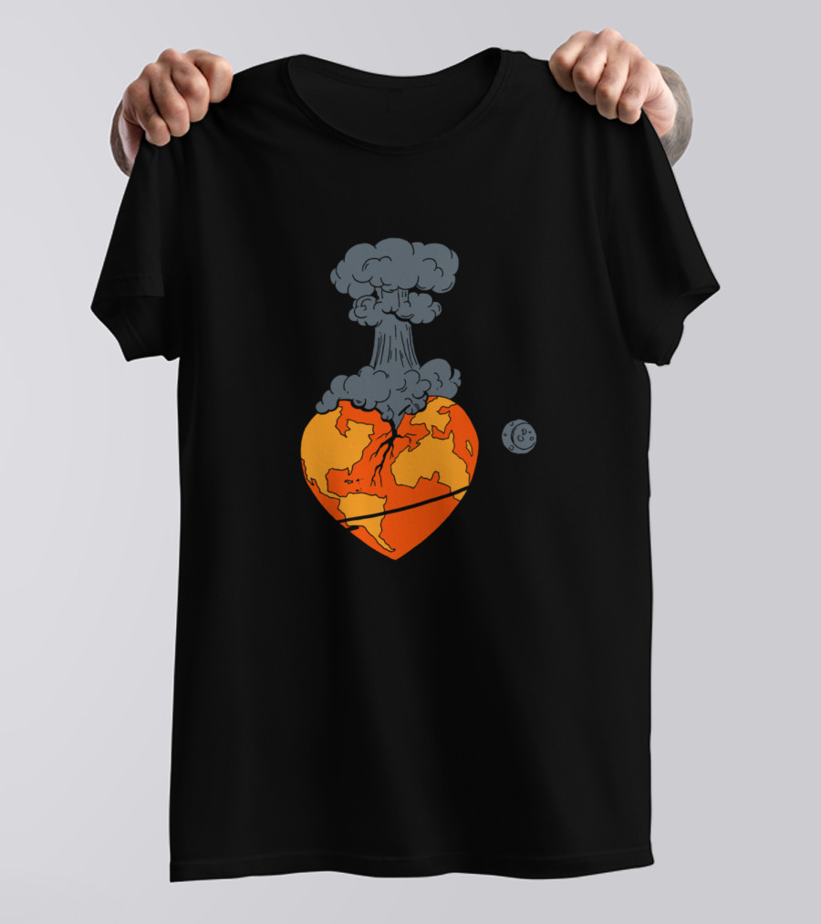Orangrey Explosive World Heart With Atomic Eruption T-Shirt