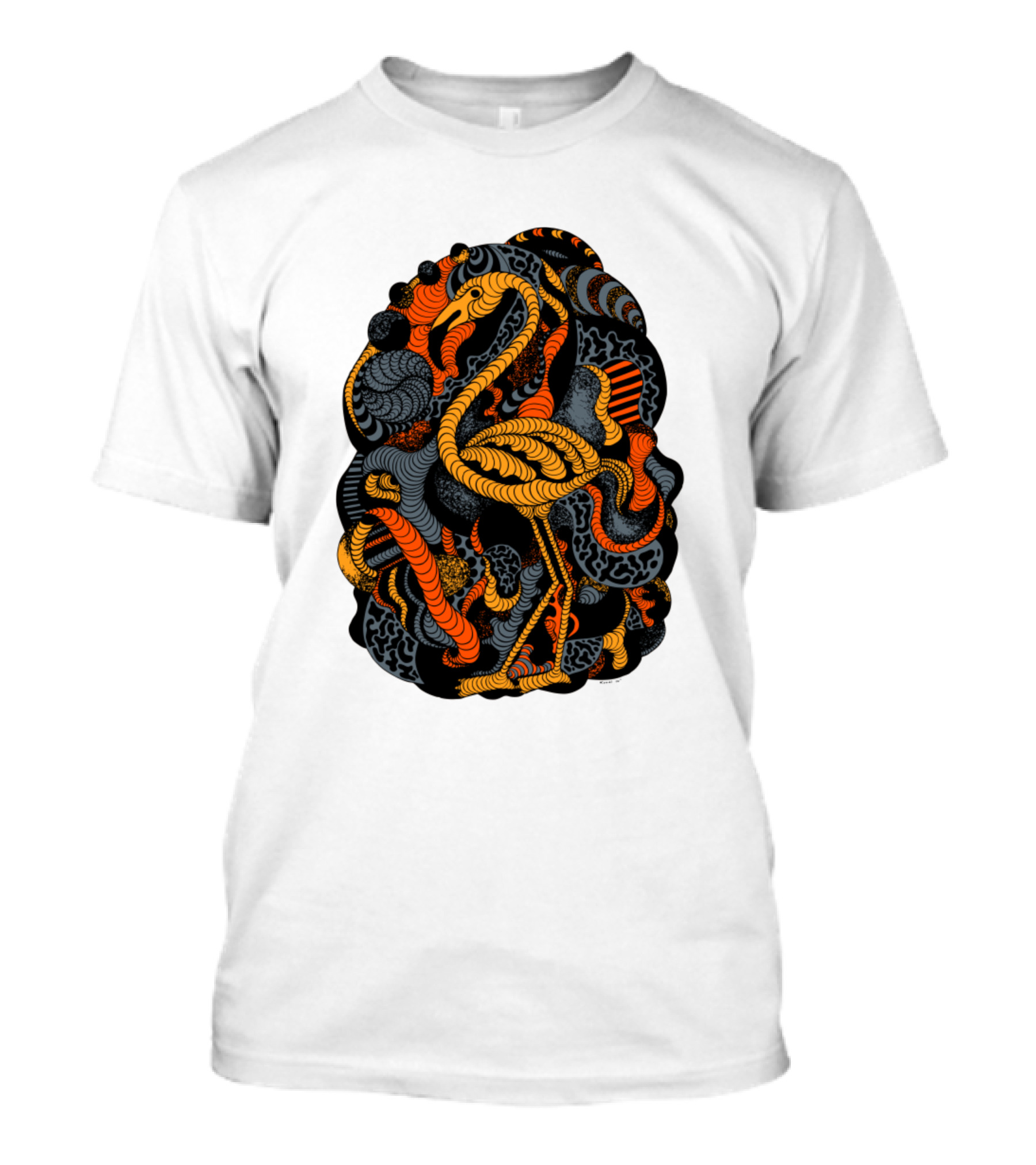 Orangrey Lost Flamingo Psychedelic Swirl T-Shirt