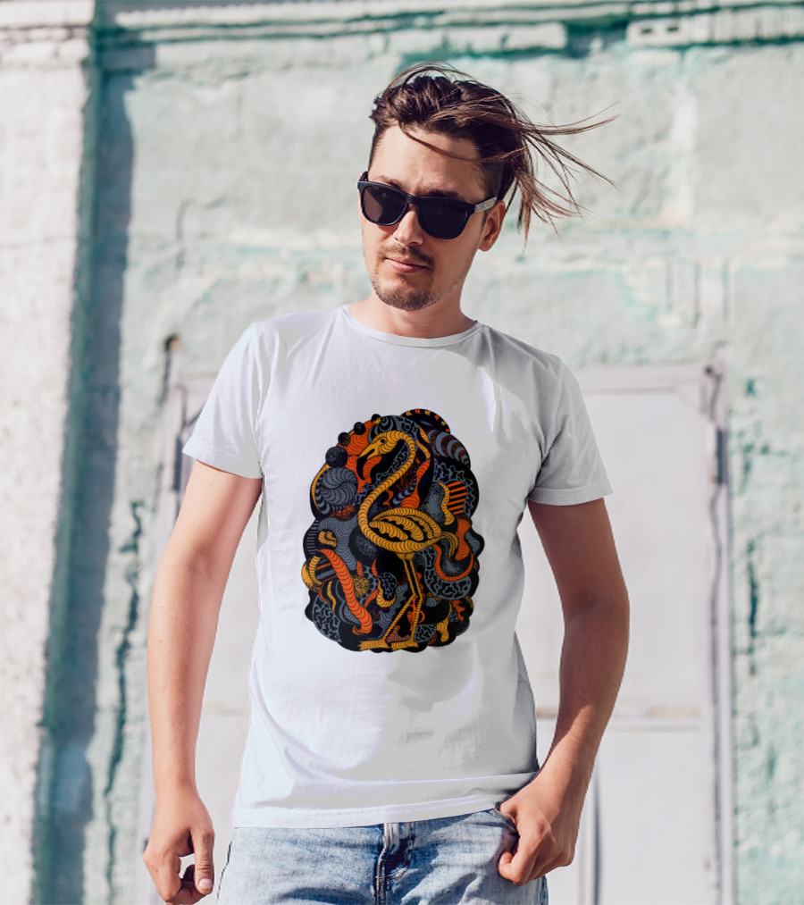 Orangrey Lost Flamingo Psychedelic Swirl T-Shirt