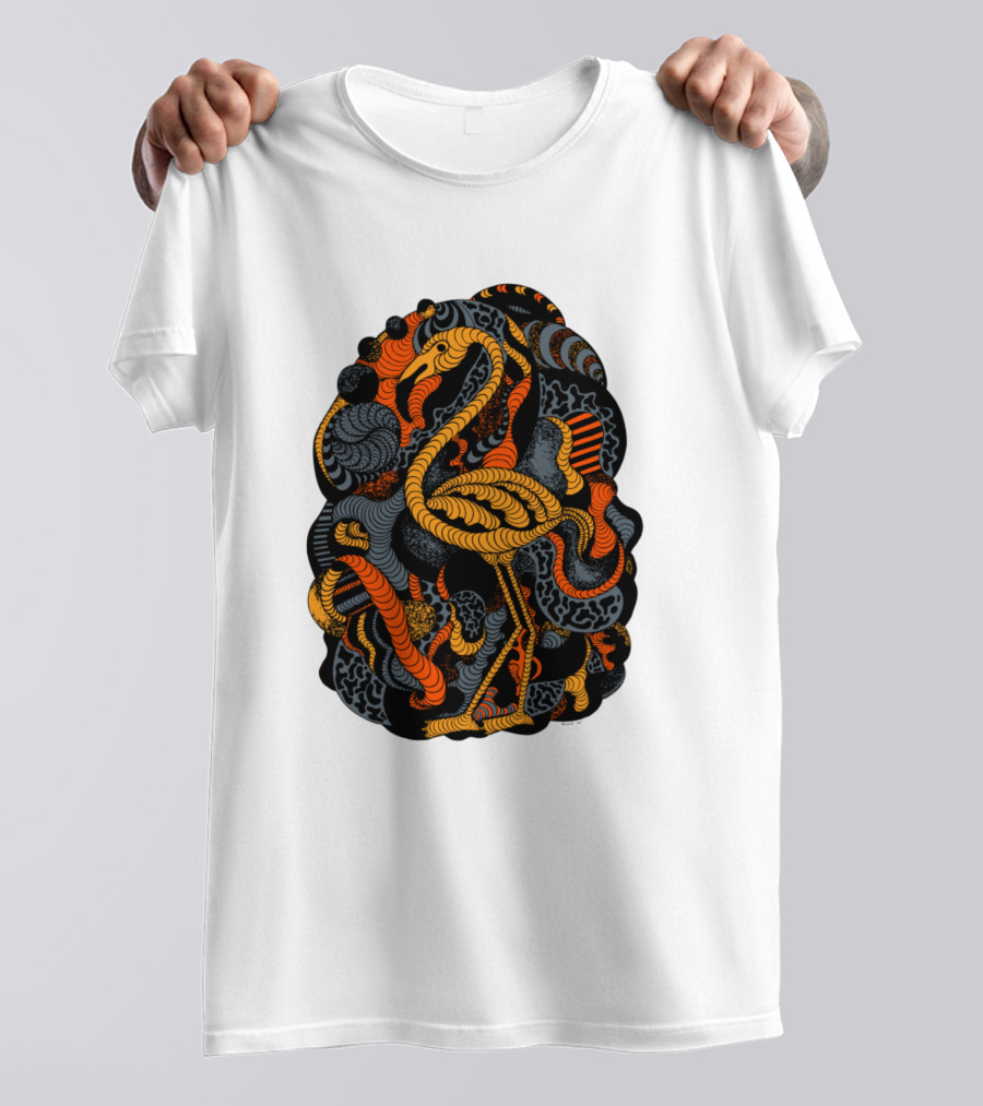 Orangrey Lost Flamingo Psychedelic Swirl T-Shirt