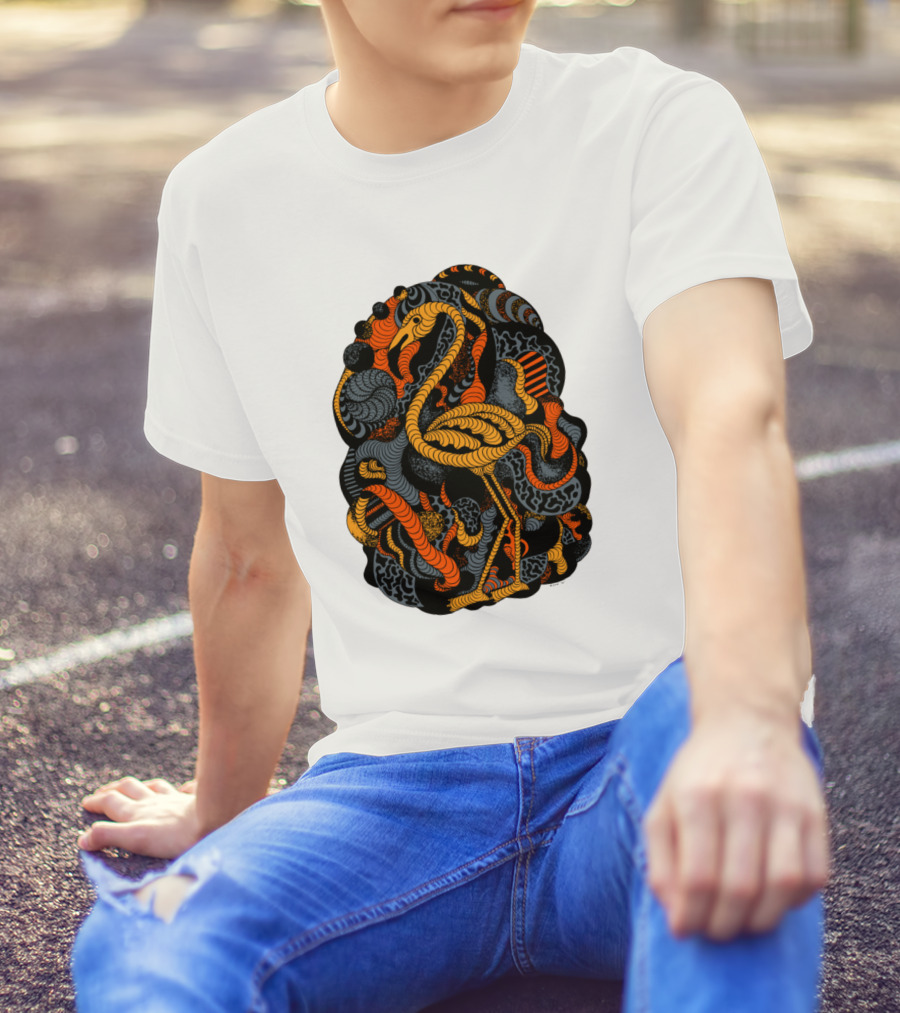 Orangrey Lost Flamingo Psychedelic Swirl T-Shirt