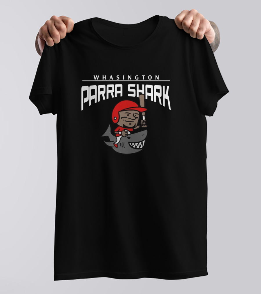 WHASINGTON PARRA SHARK Baseball Shark Character T-Shirt