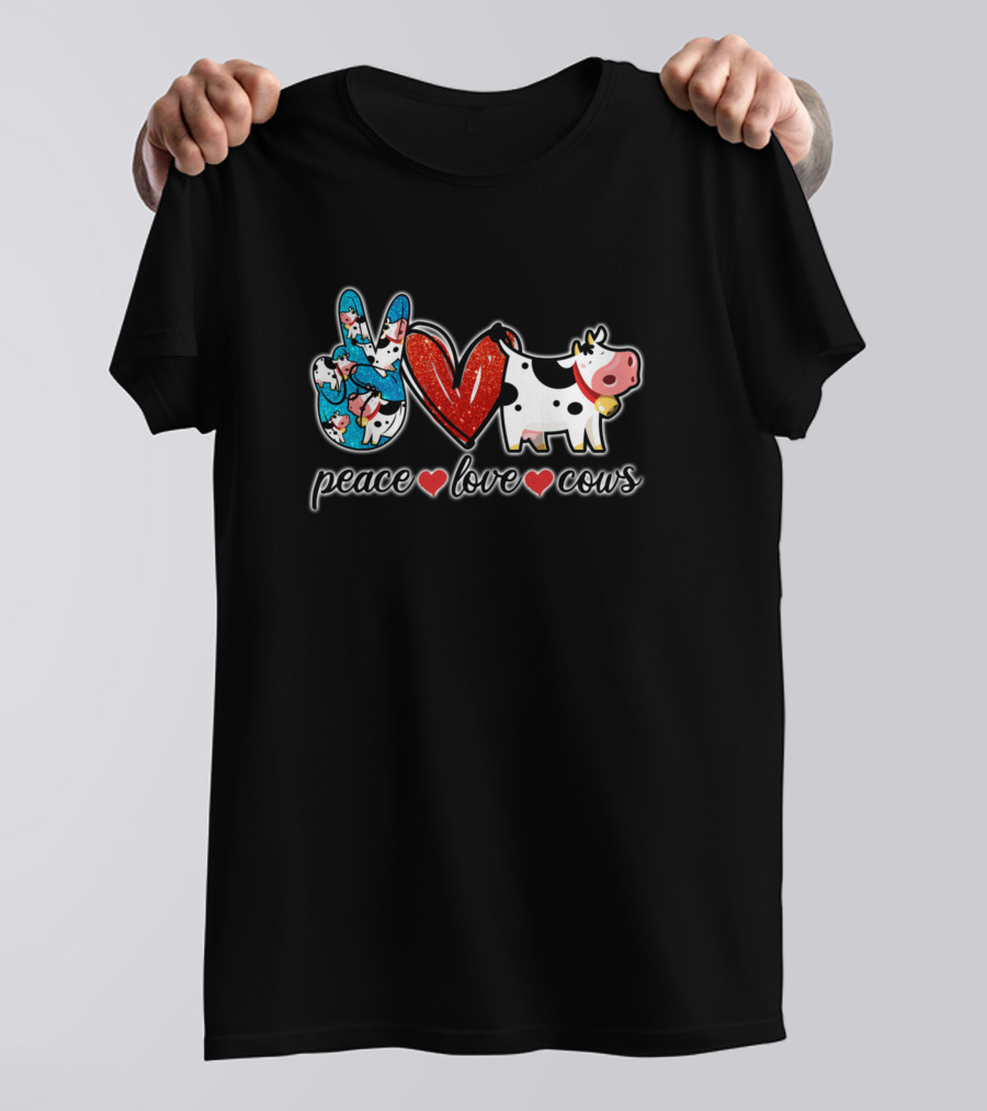 Peace Love Cows Heart Emojis Cow T-Shirt