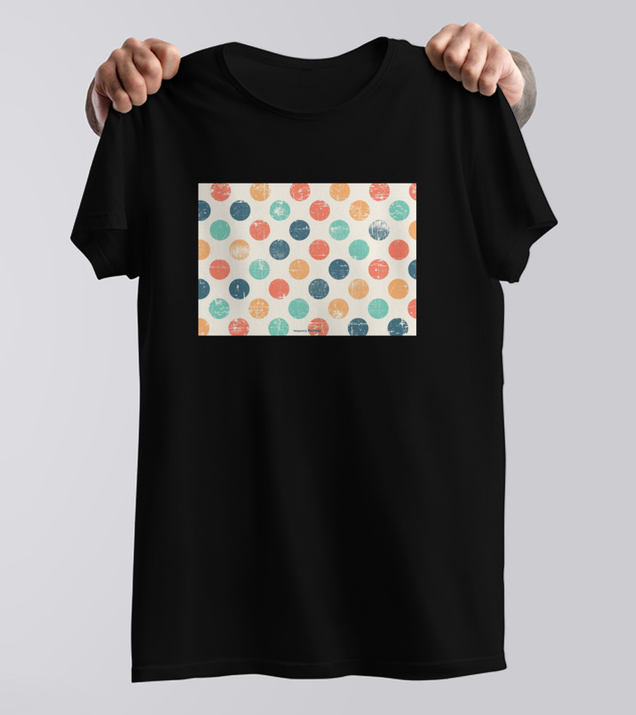 Polka Dot Grunge Vintage Distressed Multicolor T-Shirt