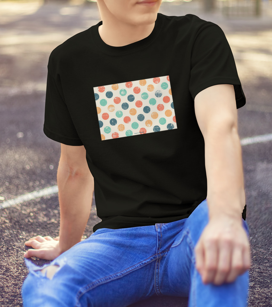 Polka Dot Grunge Vintage Distressed Multicolor T-Shirt