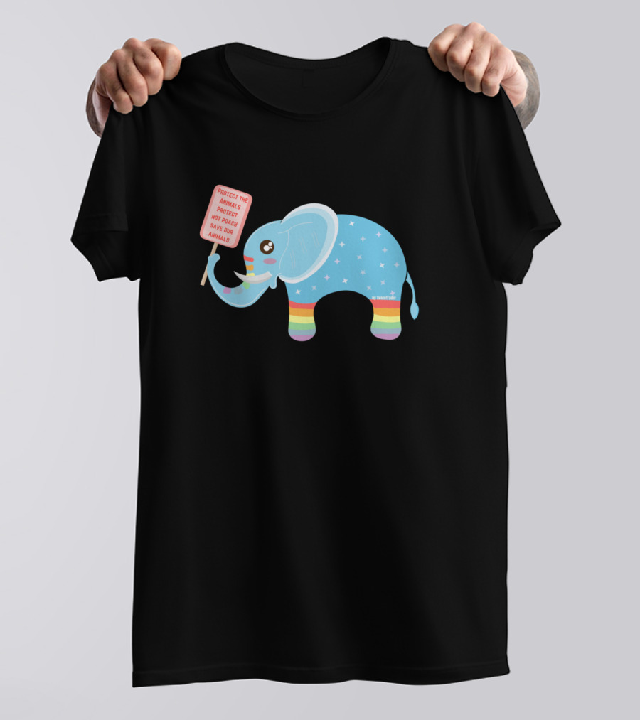Protect The Animals Protest Rainbow Elephant Save Our Animals T-Shirt