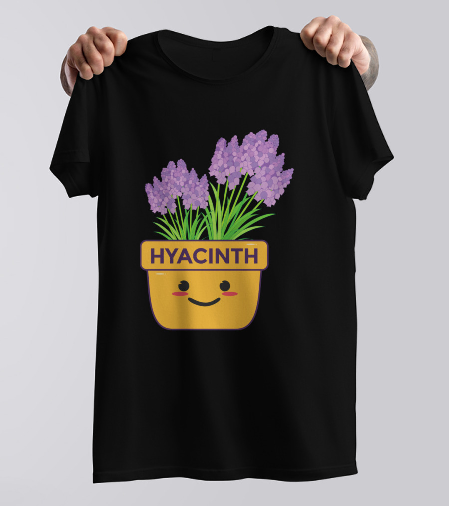 Hyacinth Smiling Flower Pot With Purple Blooms T-Shirt