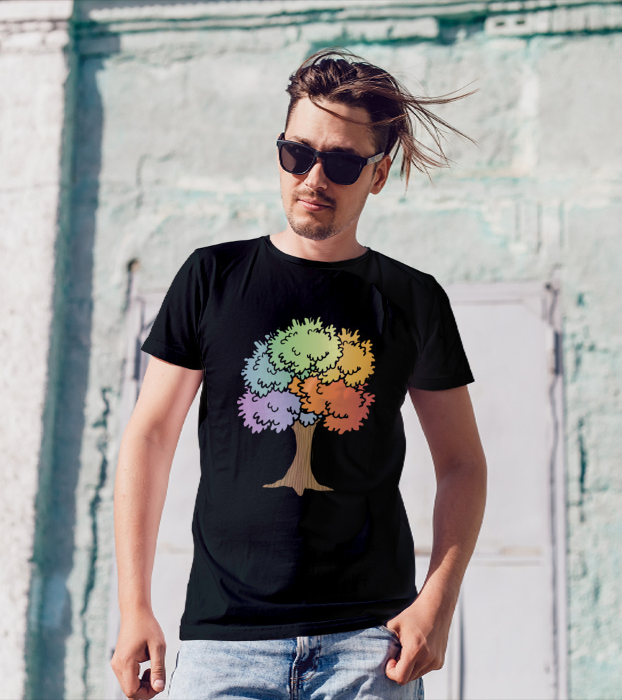 Regenbogen Baum Bunter Laubbaum T-Shirt