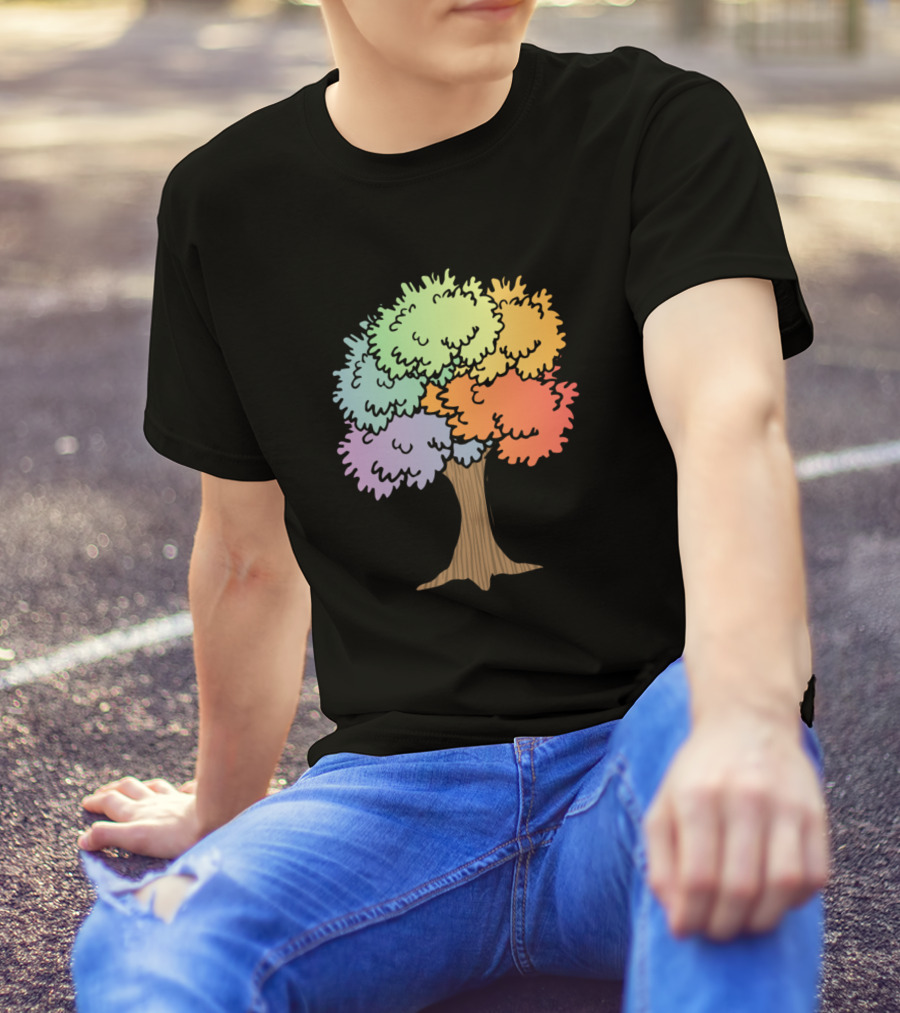 Regenbogen Baum Bunter Laubbaum T-Shirt