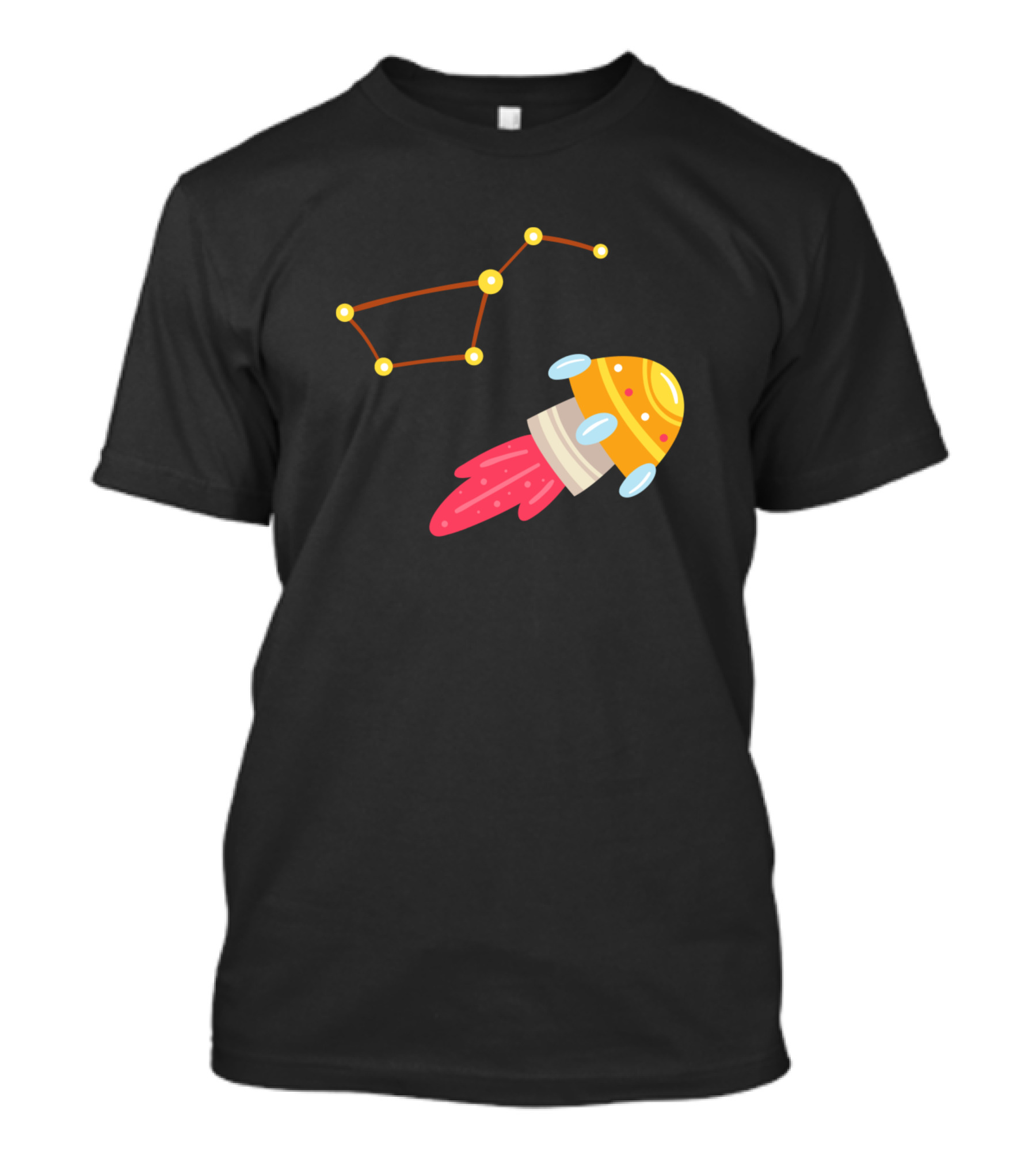 Rocket With Ursa Major Constellation Sciences T-Shirt