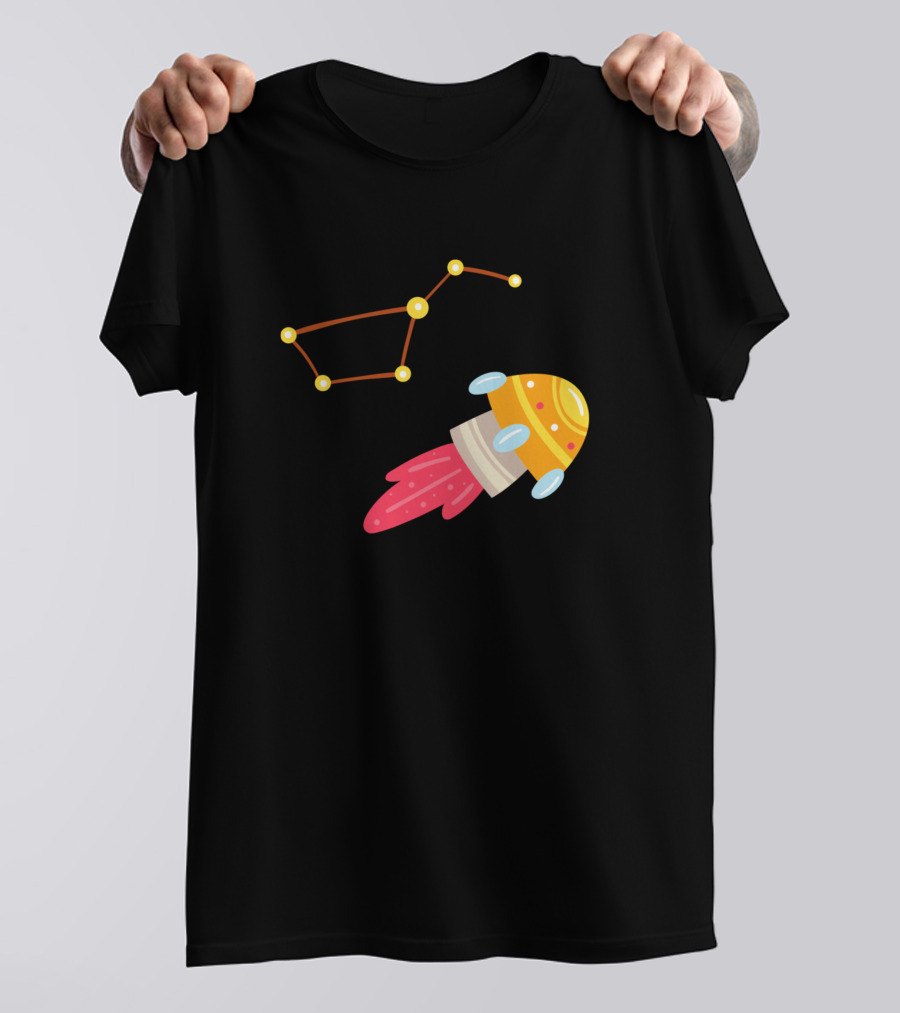 Rocket With Ursa Major Constellation Sciences T-Shirt