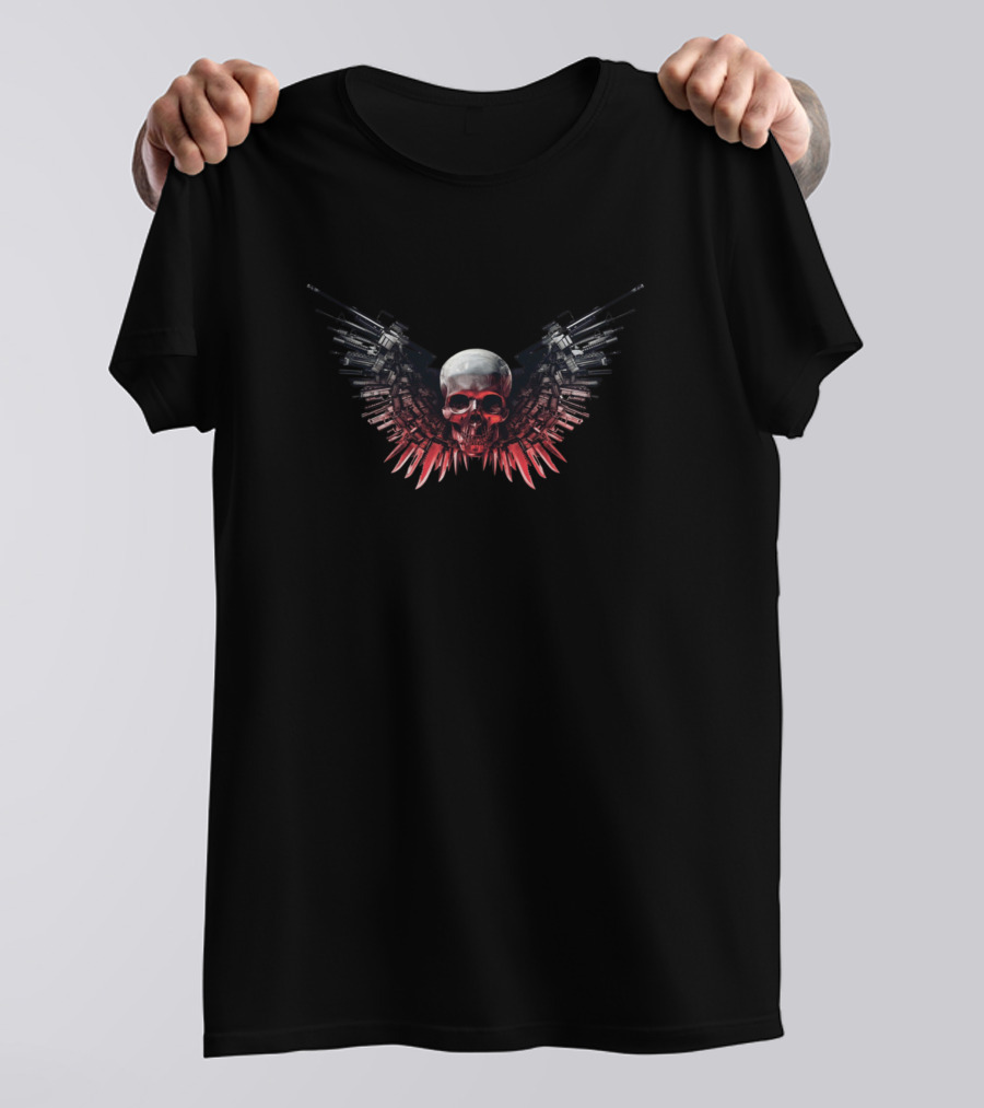 Expendables Skull And Guns Wings T-Shirt