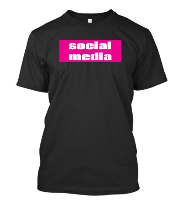 Social Media Pink Block Text T-Shirt