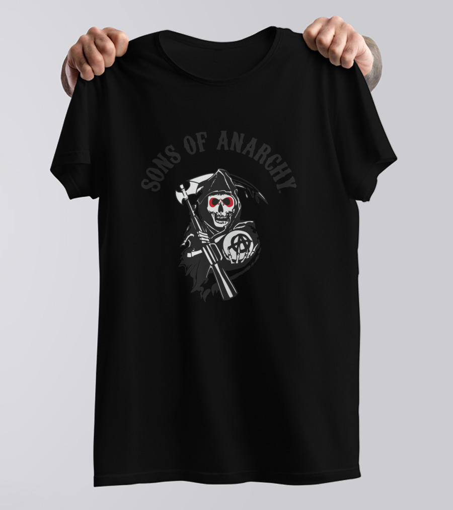 Sons Of Anarchy Grim Reaper Icon With Scythe And Anarchy T-Shirt